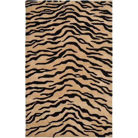 Safavieh 6 x 6 ft. Round Contemporary Soho Gold and Black Hand Tufted Rug SOH789A-6R